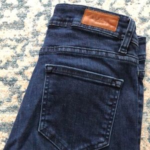 Sezane Perfect Slim Jeans Dark Indigo Blue Size 25 High Rise Stretch